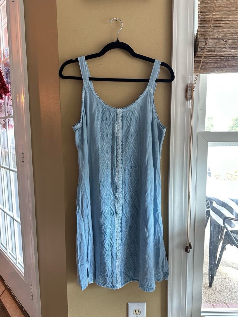 raya sun Light Blue Lace Trim Cotton Bralette